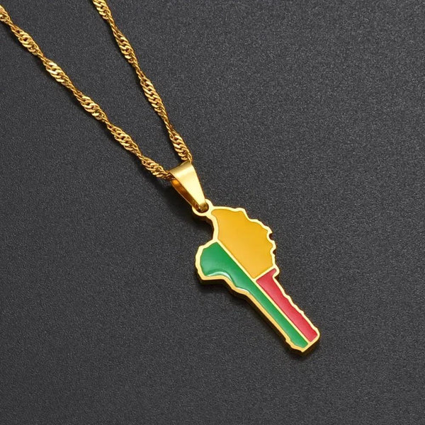Benin Flag Map Necklace