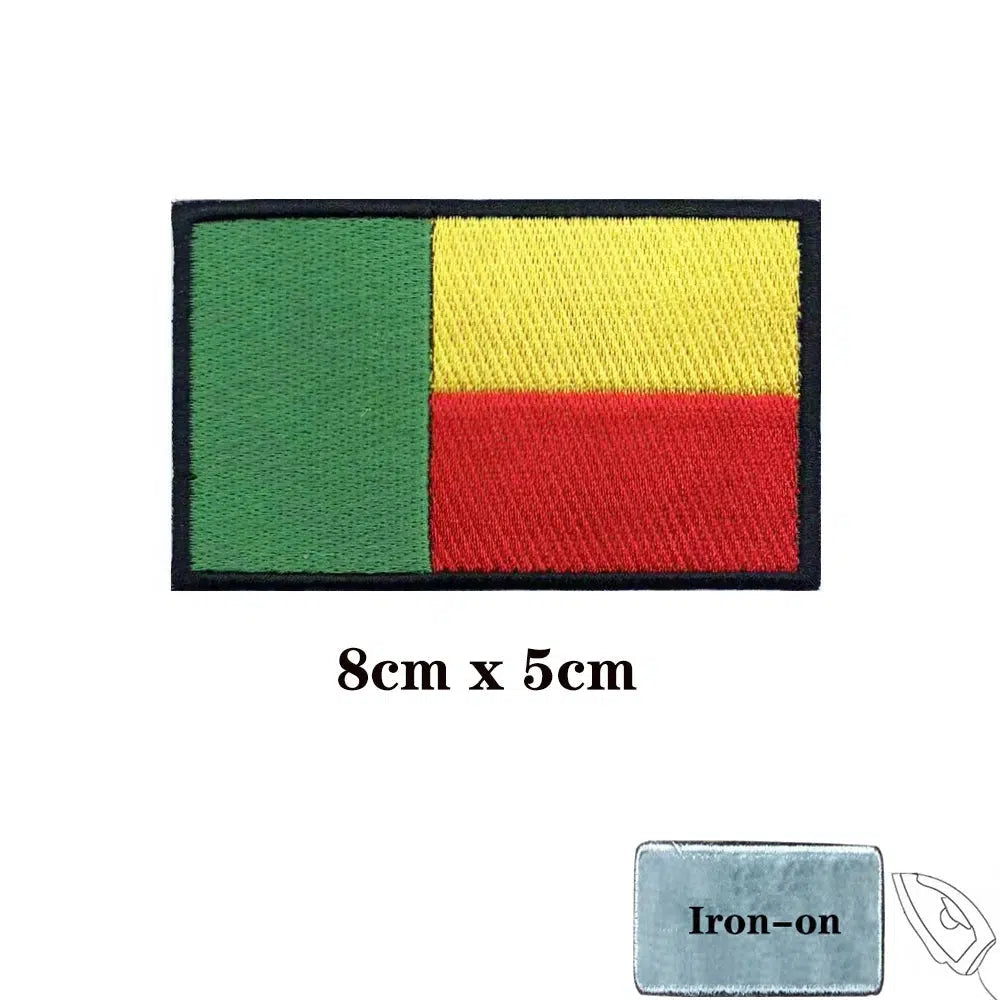 Benin Flag Patch - Iron On/Hook & Loop Patch