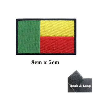 Benin Flag Patch - Iron On/Hook & Loop Patch