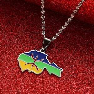 Berber Flag Map Necklace