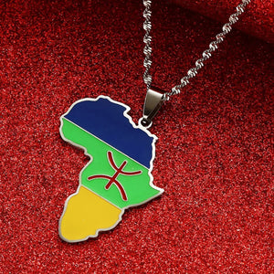 Berber Flag Map Necklace