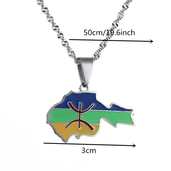 Berber Flag Map Necklace