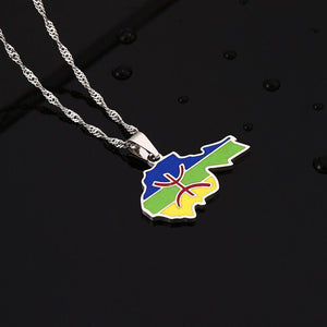 Berber Flag Map Necklace