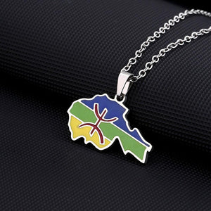 Berber Flag Map Necklace