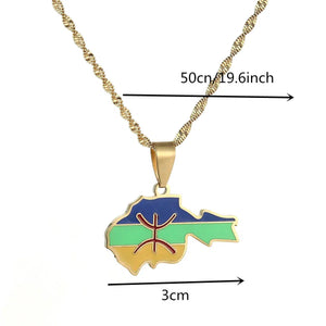 Berber Flag Map Necklace