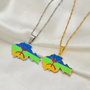 Berber Flag Map Necklace