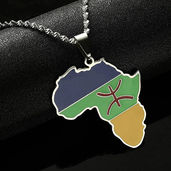 Berber Flag Map Necklace