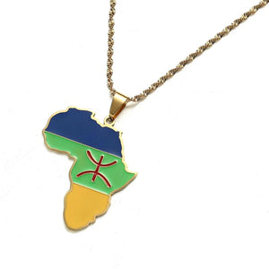 Berber Flag Map Necklace