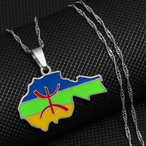 Berber Flag Map Necklace