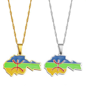 Berber Flag Map Necklace