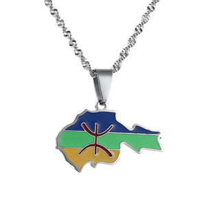 Berber Flag Map Necklace