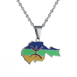 Berber Flag Map Necklace