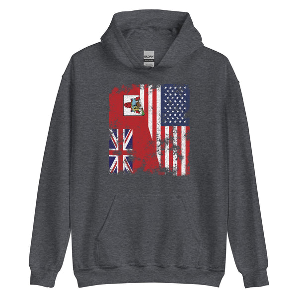 Bermuda USA Flag - Half American Hoodie