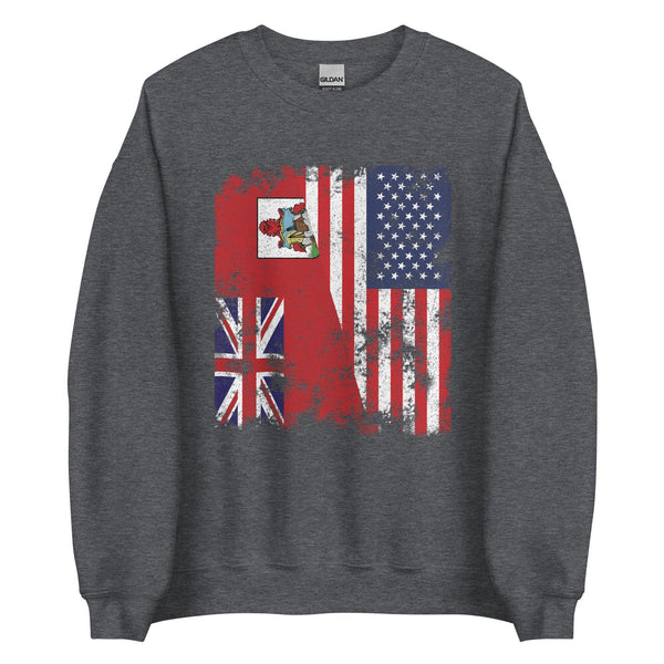 Bermuda USA Flag - Half American Sweatshirt