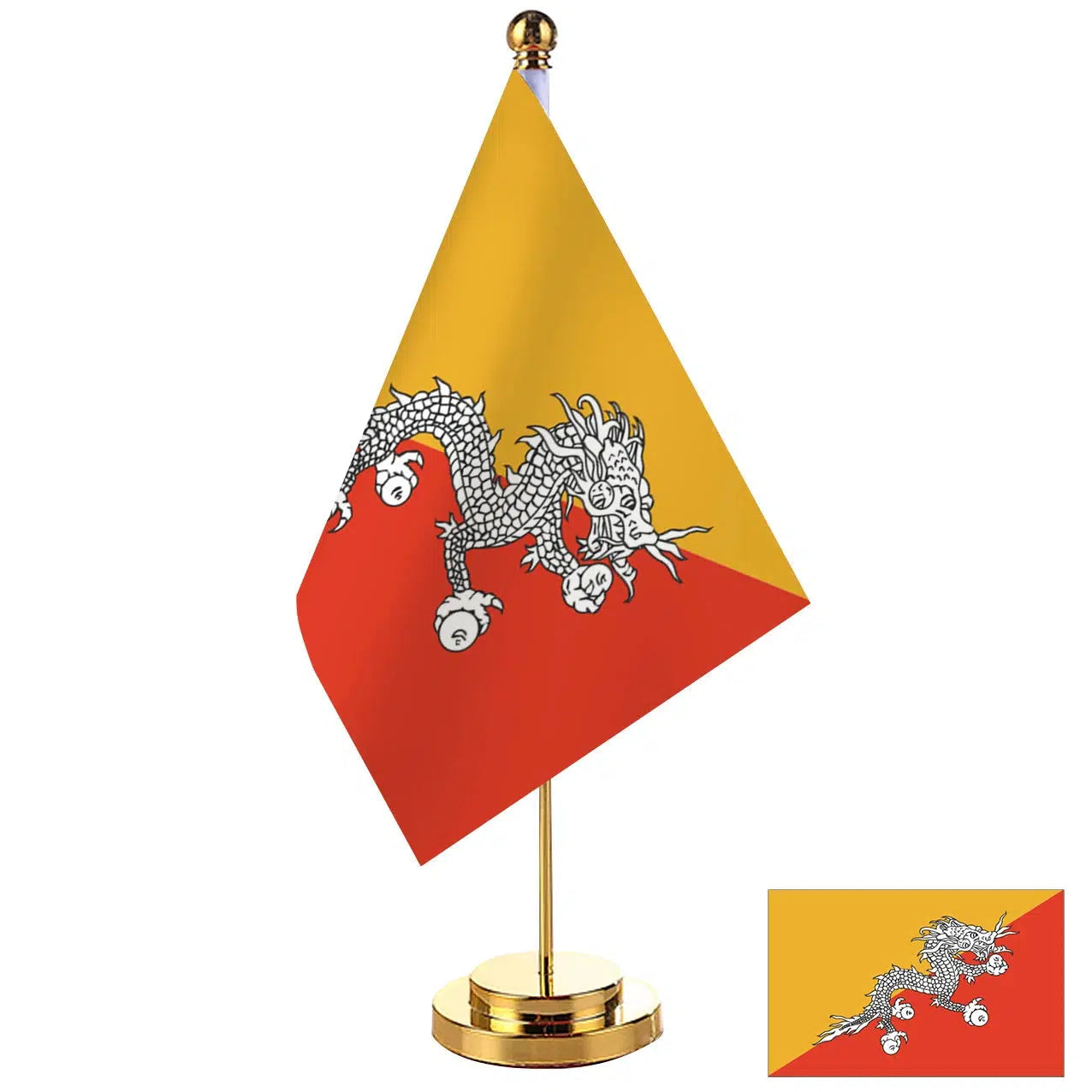 Bhutan Desk Flag - Small Office Table Flag