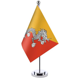 Bhutan Desk Flag - Small Office Table Flag