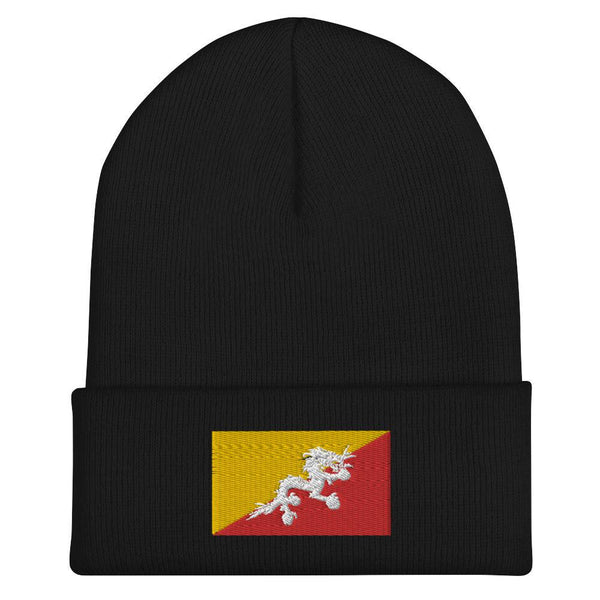Bhutan Flag Beanie - Embroidered Winter Hat