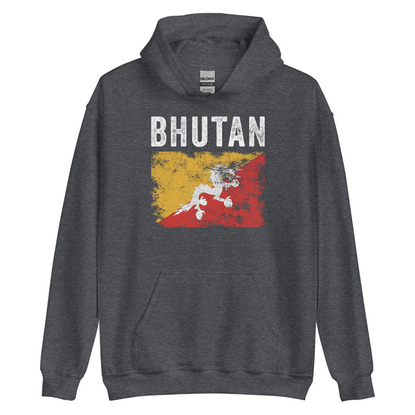 Bhutan Flag Distressed - Bhutanese Flag Hoodie