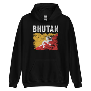 Bhutan Flag Distressed - Bhutanese Flag Hoodie