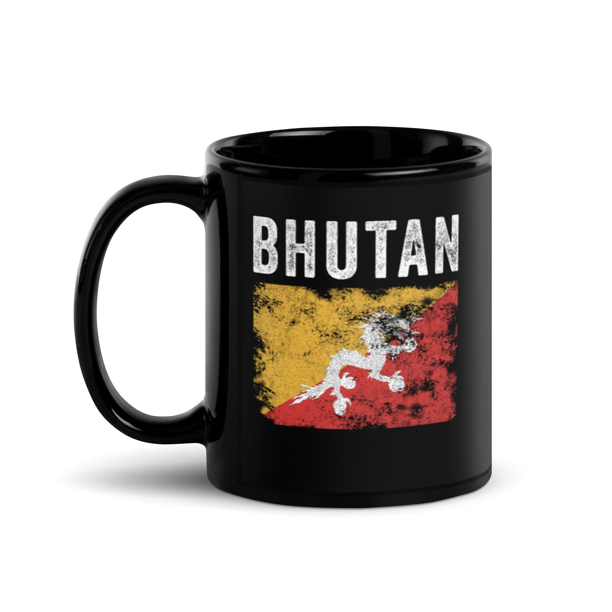 Bhutan Flag Distressed - Bhutanese Flag Mug