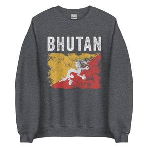 Bhutan Flag Distressed - Bhutanese Flag Sweatshirt