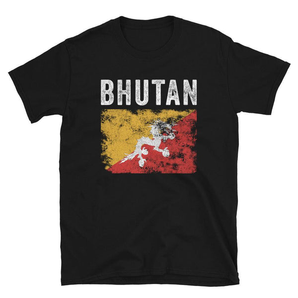 Bhutan Flag Distressed - Bhutanese Flag T-Shirt