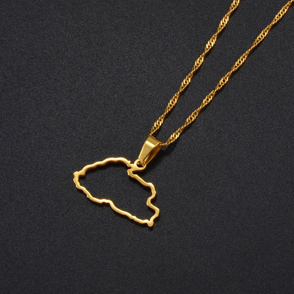 Bhutan Map Necklace