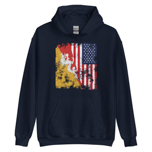 Bhutan USA Flag - Half American Hoodie