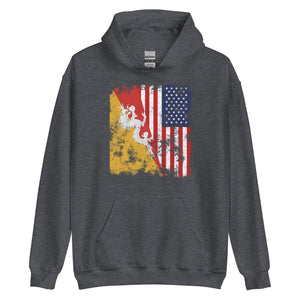 Bhutan USA Flag - Half American Hoodie