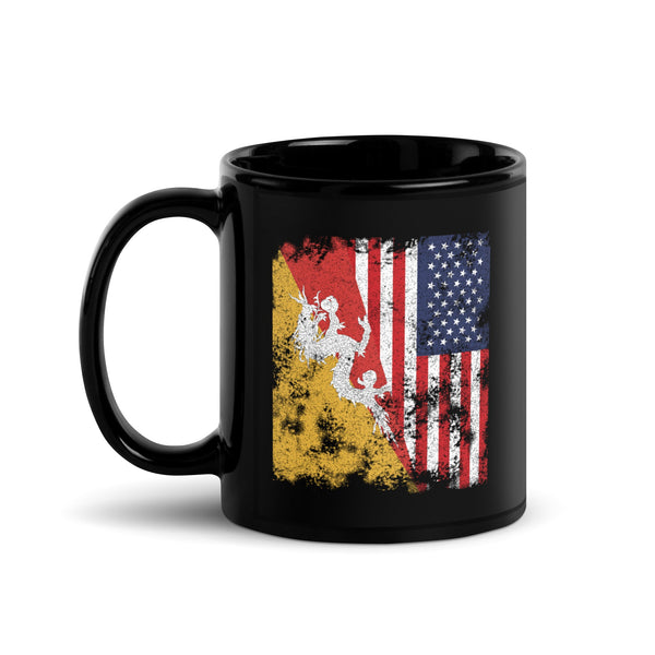 Bhutan USA Flag - Half American Mug
