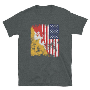 Bhutan USA Flag - Half American T-Shirt