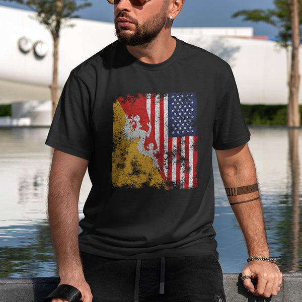 Bhutan USA Flag - Half American T-Shirt