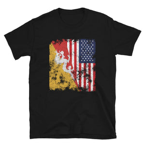 Bhutan USA Flag - Half American T-Shirt