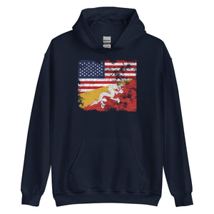 Bhutan USA Flag Hoodie