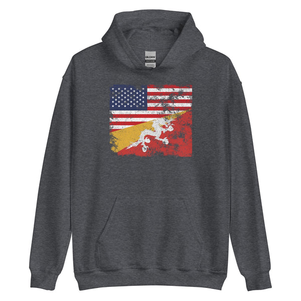 Bhutan USA Flag Hoodie