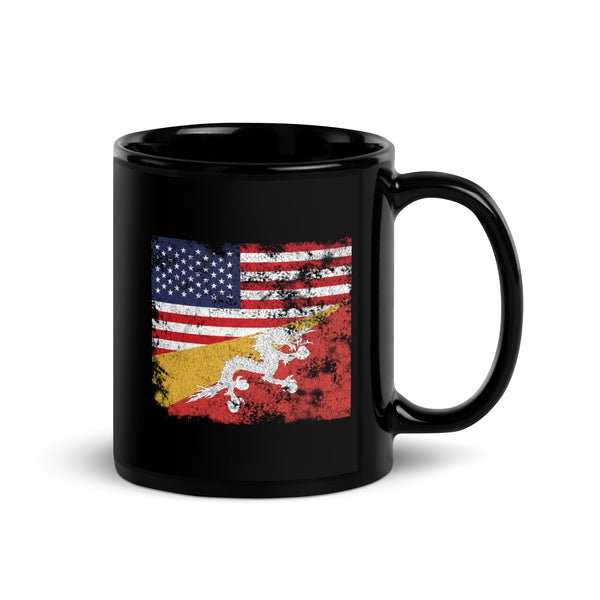 Bhutan USA Flag Mug