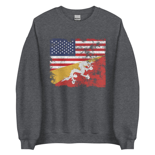 Bhutan USA Flag Sweatshirt