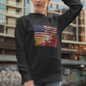 Bhutan USA Flag Sweatshirt