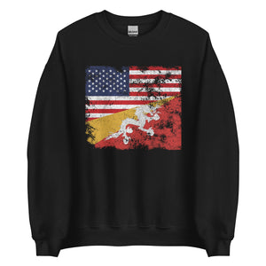 Bhutan USA Flag Sweatshirt