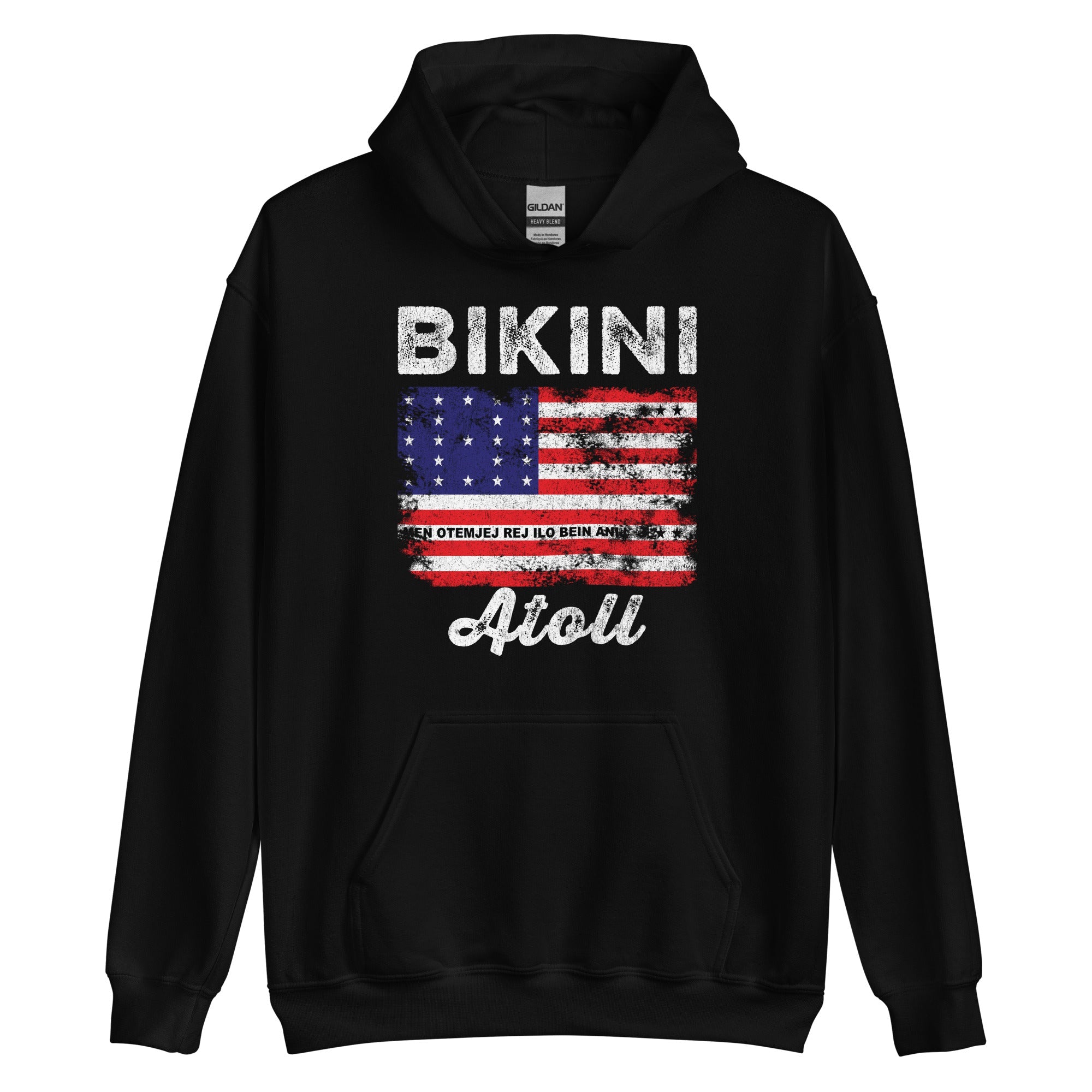 Bikini Atoll Flag Distressed Bikini Flag Hoodie