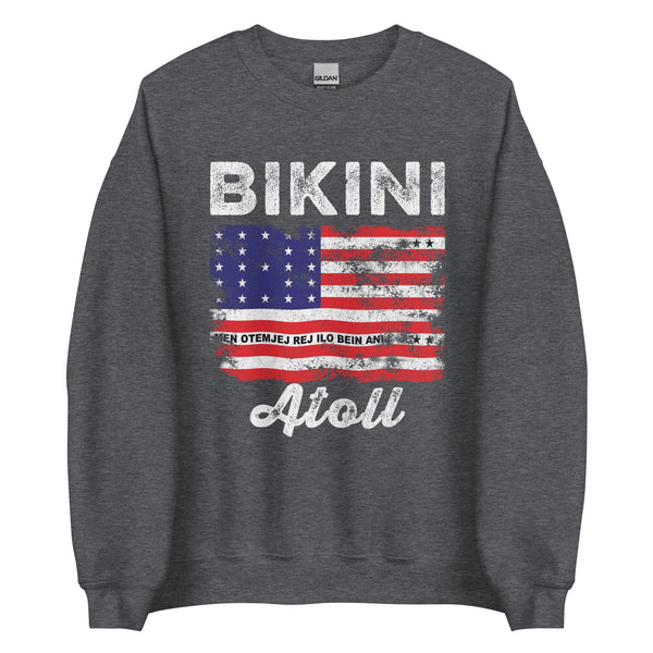 Bikini Atoll Flag Distressed Bikini Flag Sweatshirt