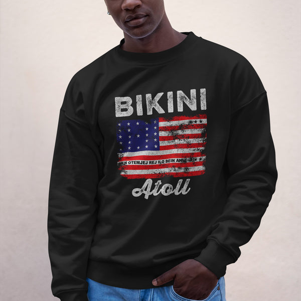 Bikini Atoll Flag Distressed Bikini Flag Sweatshirt