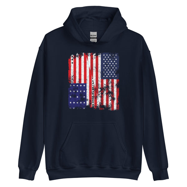 Bikini Atoll USA Flag - Half American Hoodie