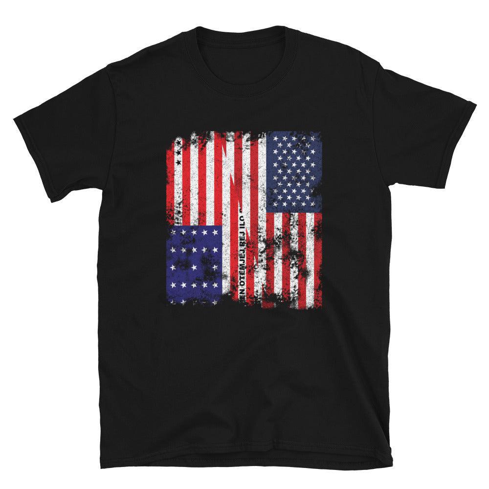 Bikini Atoll USA Flag - Half American T-Shirt