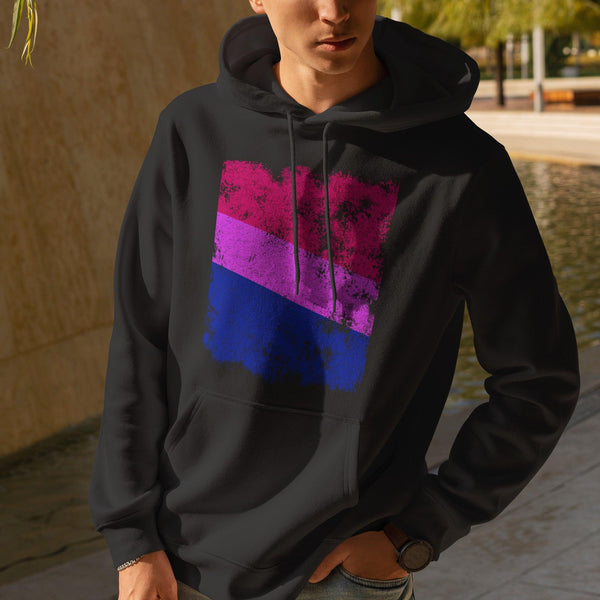 Bisexual Flag - Distressed LGBT+ Hoodie