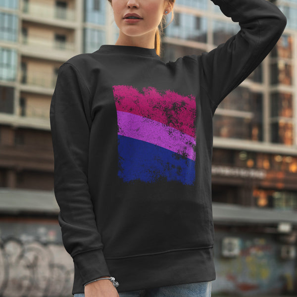 Bisexual Flag - Distressed LGBT+ Sweatshirt