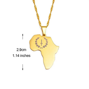 Black American Heritage Necklace - African Map Pendant