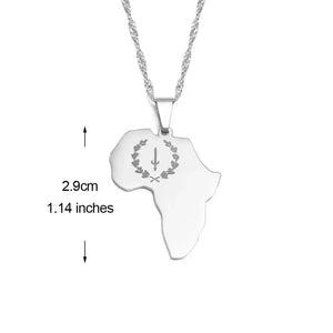 Black American Heritage Necklace - African Map Pendant