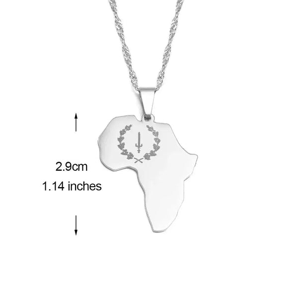 Black American Heritage Necklace - African Map Pendant