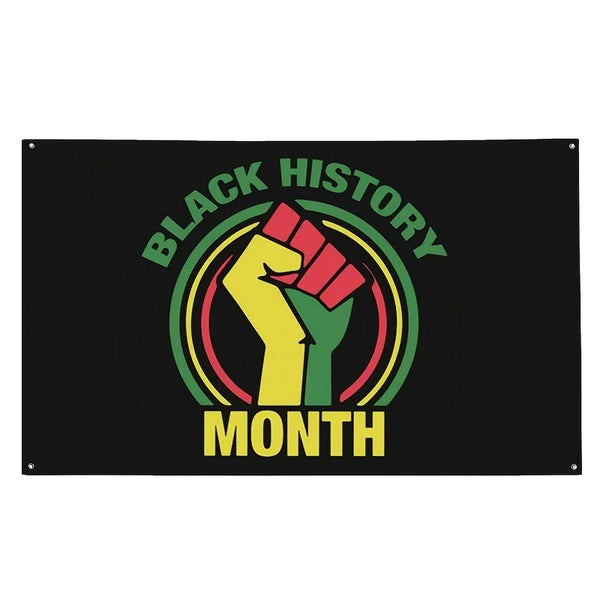 Black History Month Flag - 90x150cm(3x5ft) - 60x90cm(2x3ft)